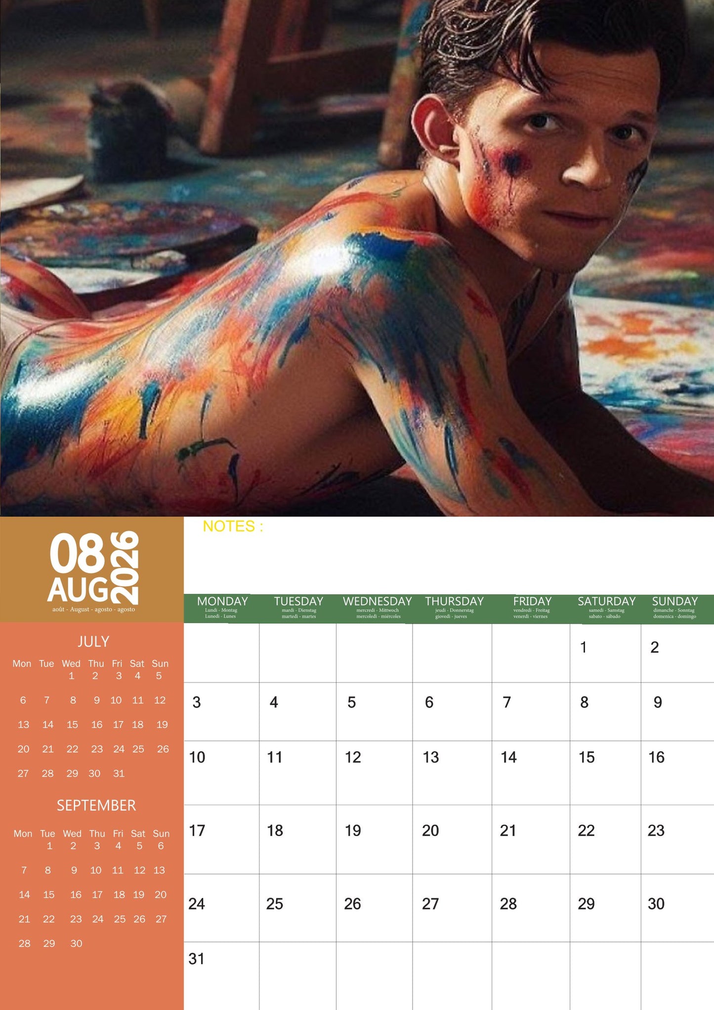 Tom Holland Celebrity Calendar 2026 – M-PRA Range