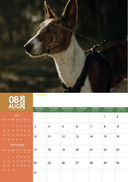 Basenji Dog Calendar 2026 – M-PRA Range