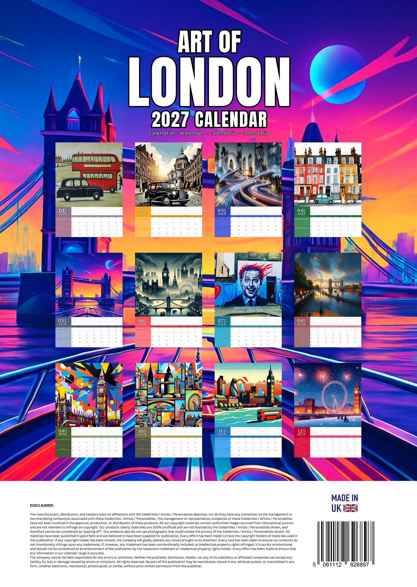 Art of London Calendar 2027 – M-PRA Range