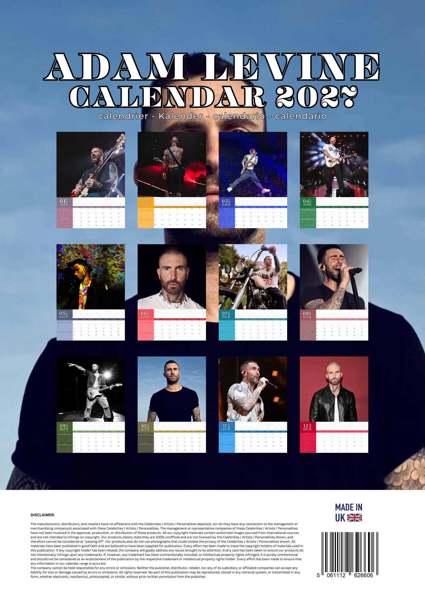 Adam Levine Music Calendar 2027 – M-PRA Range