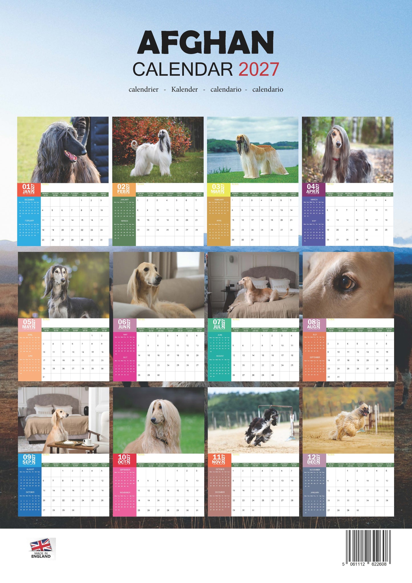Afghan Dog Calendar 2027 – M-PRA Range