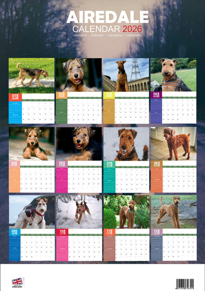 Airedale Dog Calendar 2026 – M-PRA Range