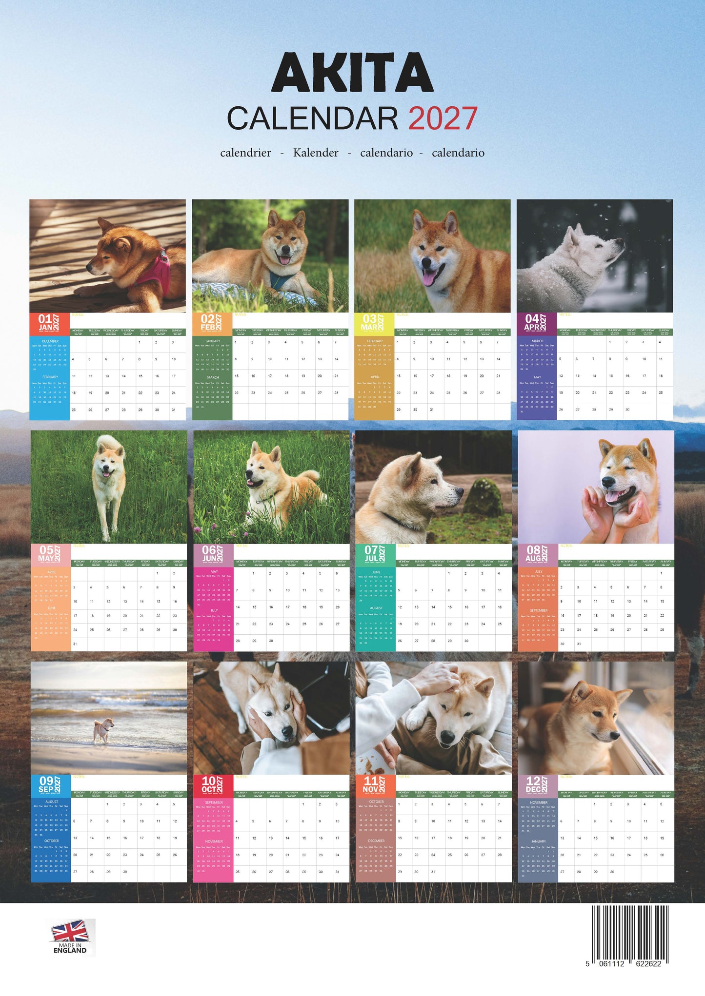 Akita Dog Calendar 2027 – M-PRA Range