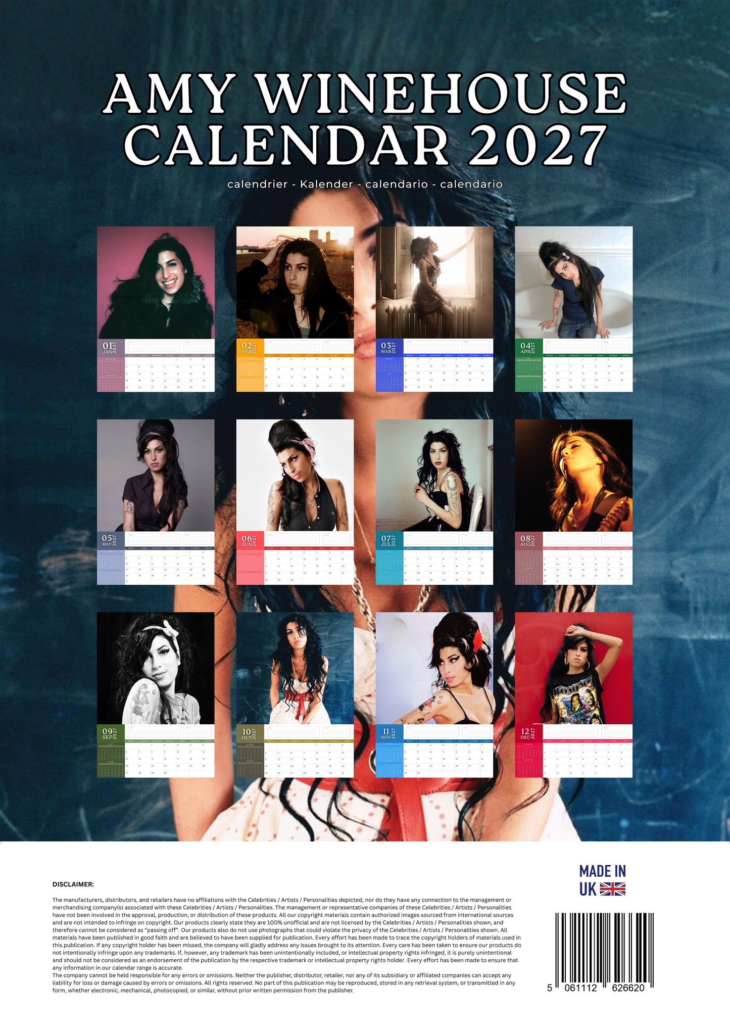Amy Winehouse Music Calendar 2027 – M-PRA Range