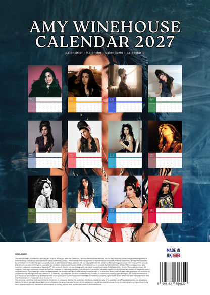 Amy Winehouse Music Calendar 2027 – M-PRA Range