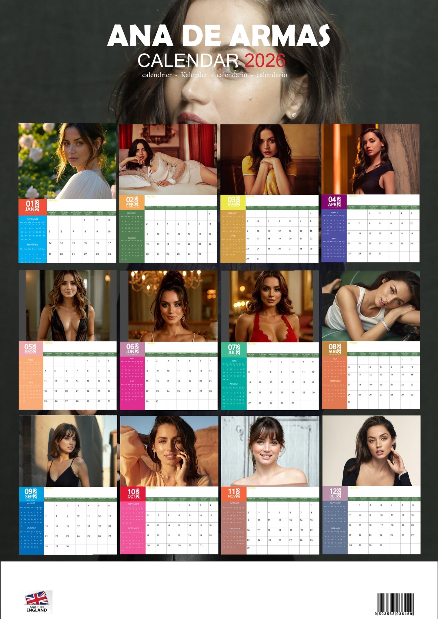 Ana De Armas Celebrity Calendar 2026 – M-PRA Range
