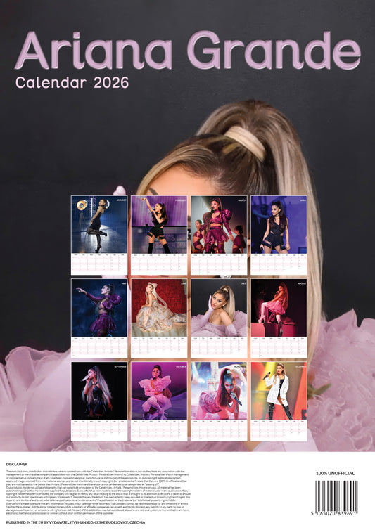 Ariana Grande Calendar 2026