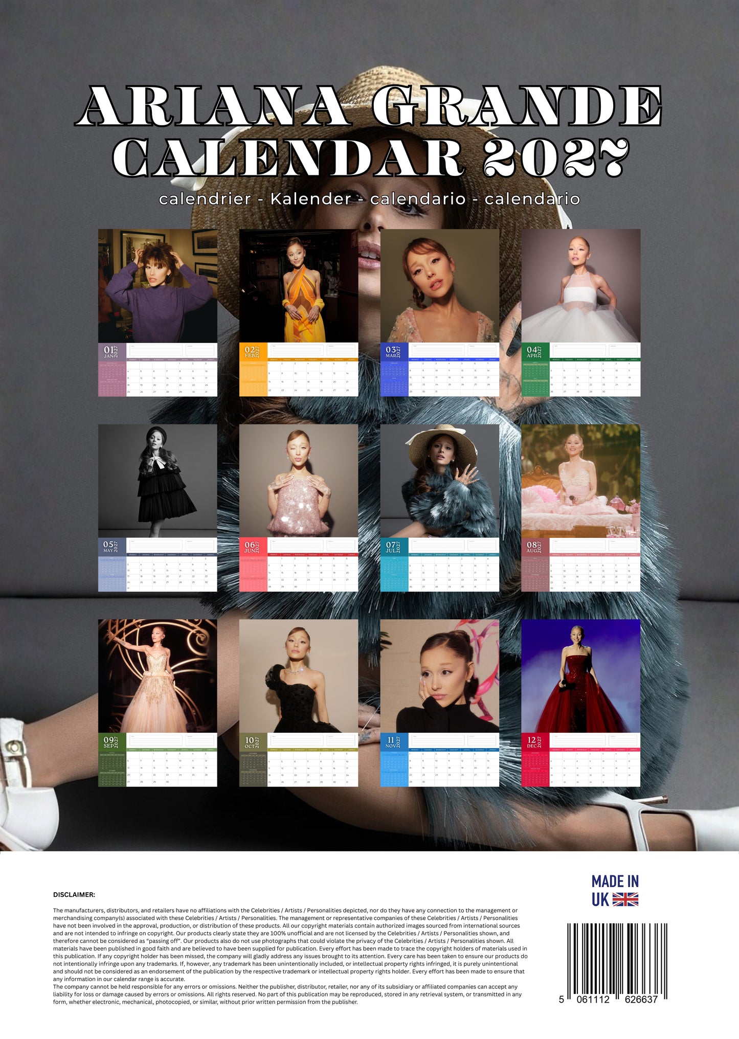 Ariana Grande Music Calendar 2027 – M-PRA Range