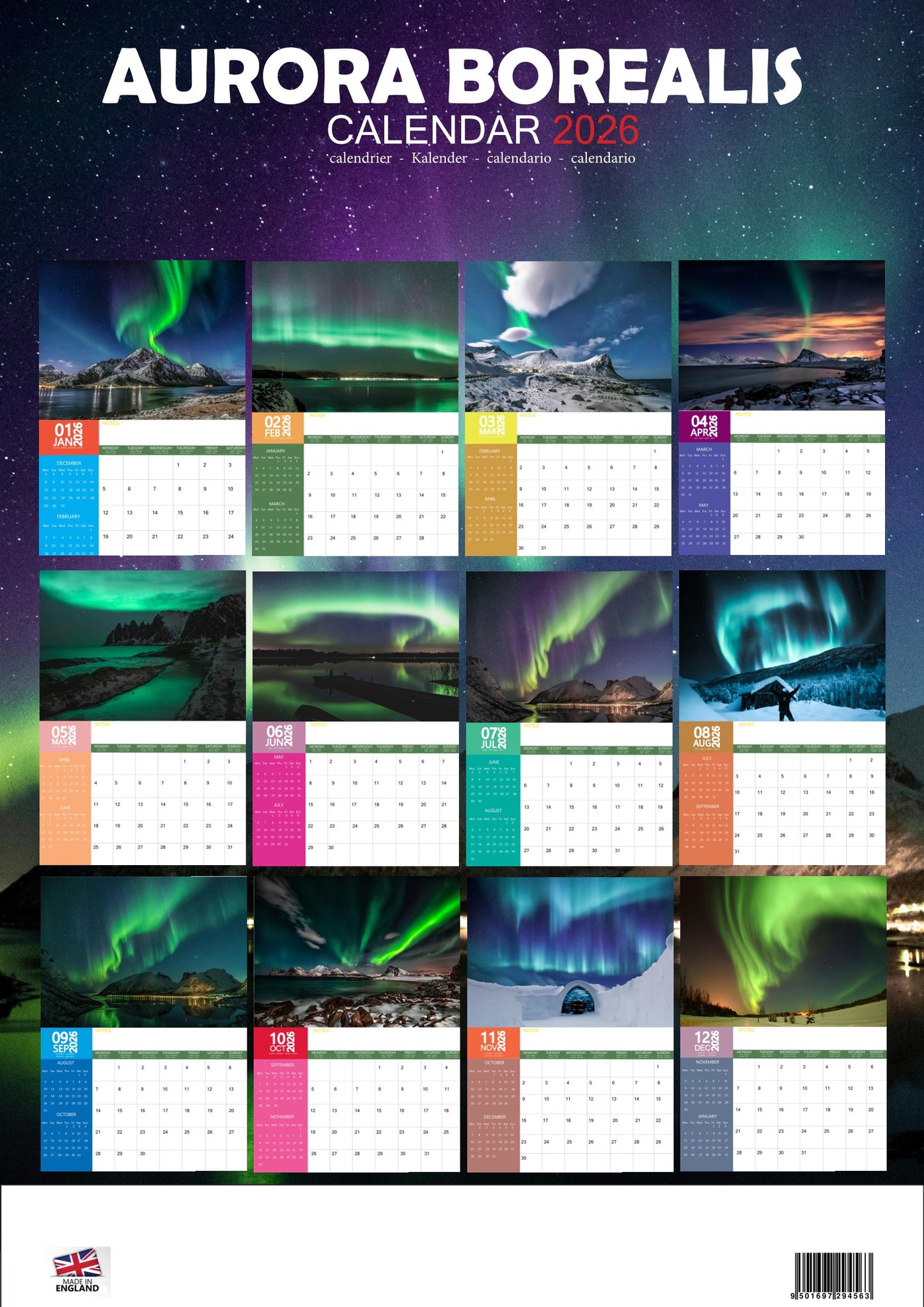 Aurora Borealis Natural Calendar 2026 – M-PRA Range