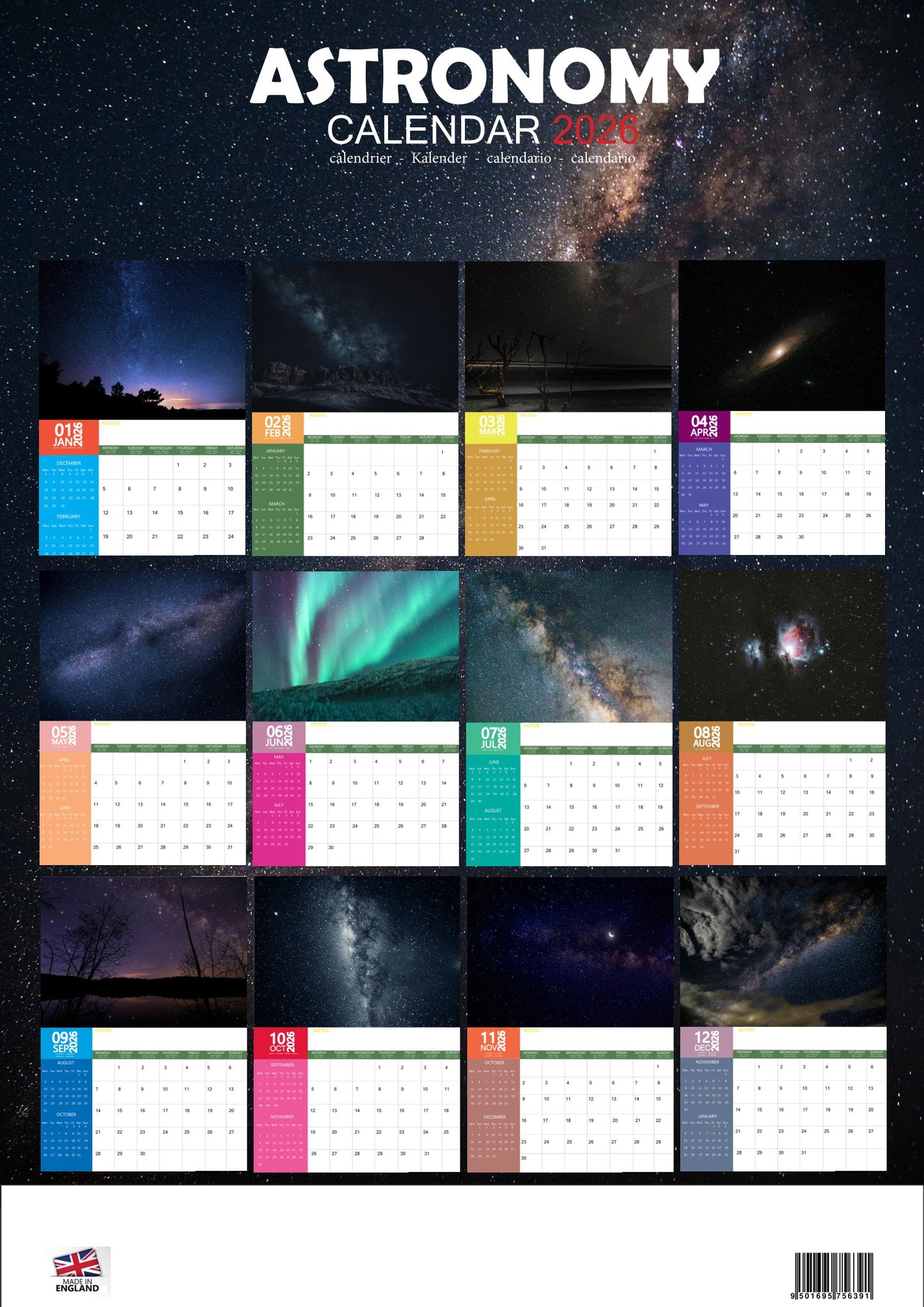 Astronomy Natural Calendar 2026 – M-PRA Range