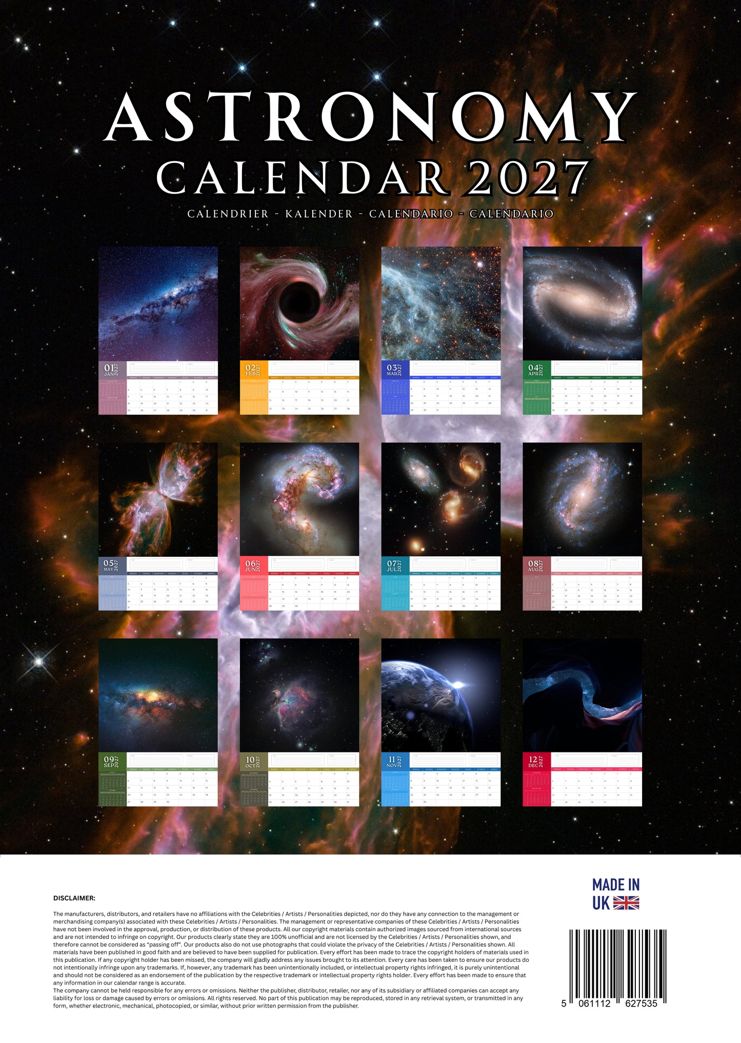 Astronomy Natural Calendar 2027 – M-PRA Range