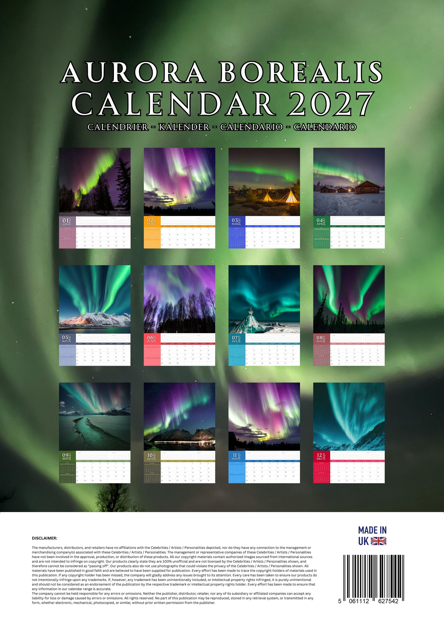 Aurora Borealis Natural Calendar 2027 – M-PRA Range