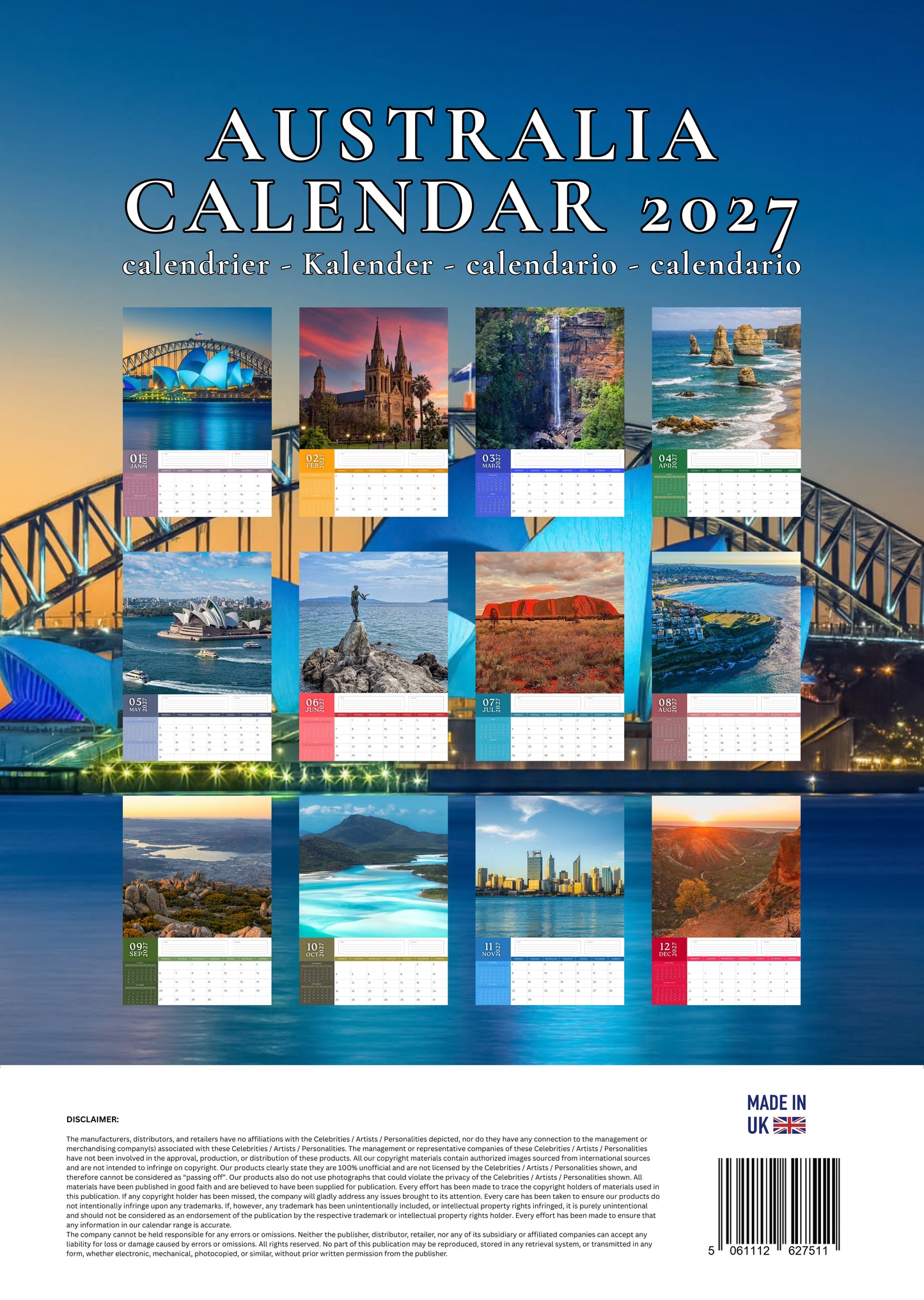 Australia Calendar 2027 – M-PRA Range