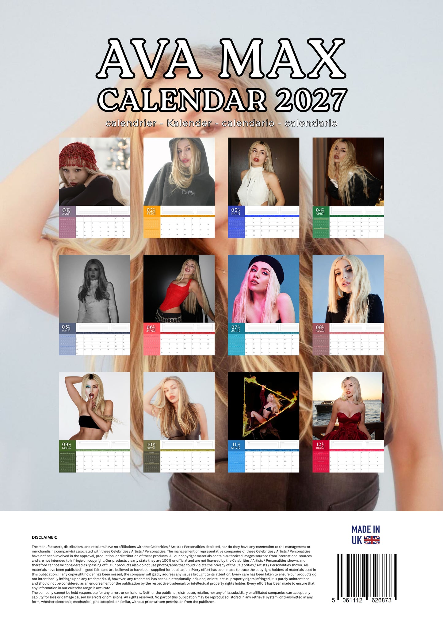 Ava Max Music Calendar 2027 – M-PRA Range