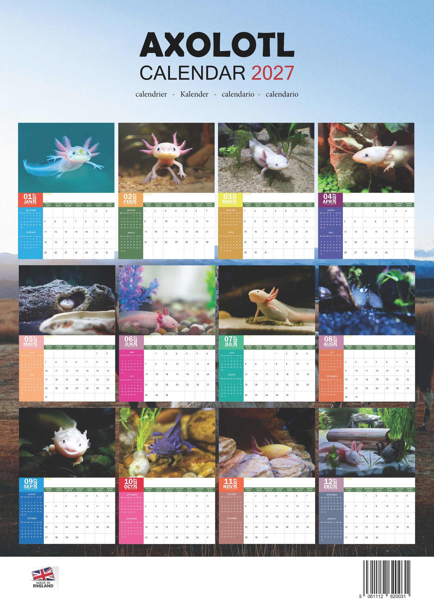 Axolotl Calendar 2027 – M-PRA Range