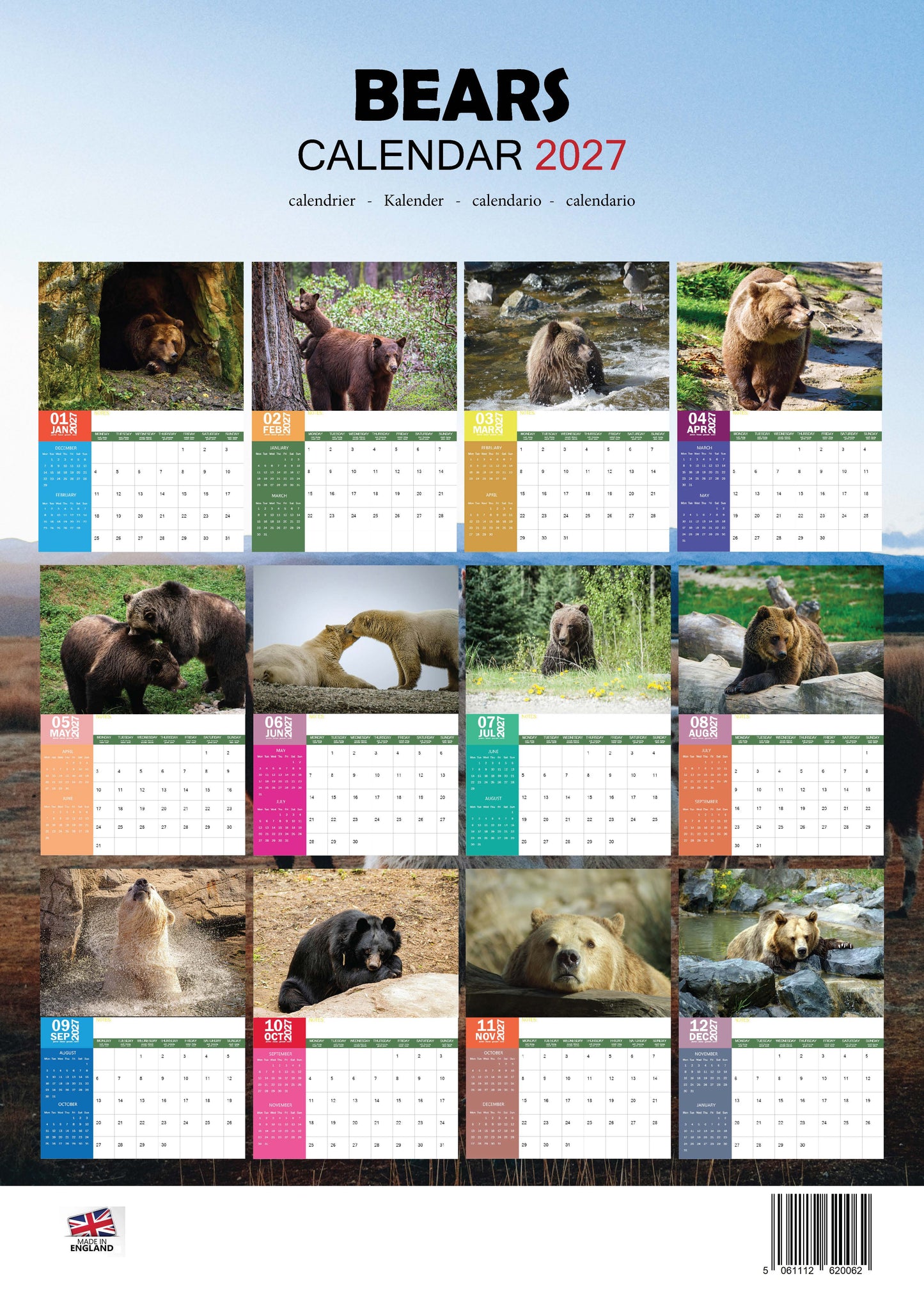 Bears Calendar 2027 – M-PRA Range