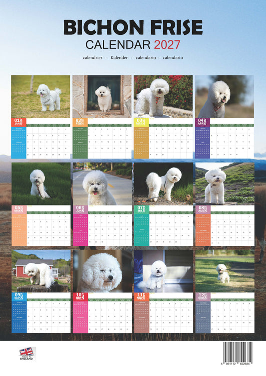 Bichon Frise Dog Calendar 2027 – M-PRA Range