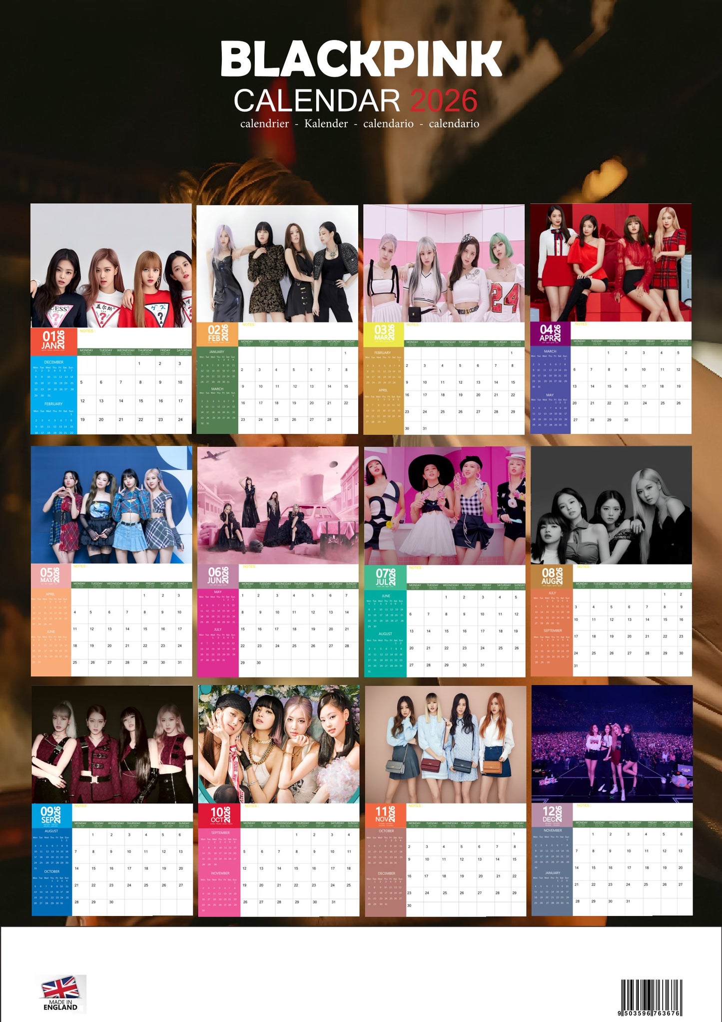 Black Pink Music Calendar 2026 – M-PRA Range