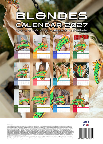 Blondes 2027 Wall Calendar – 12 Month Glamour Calendar