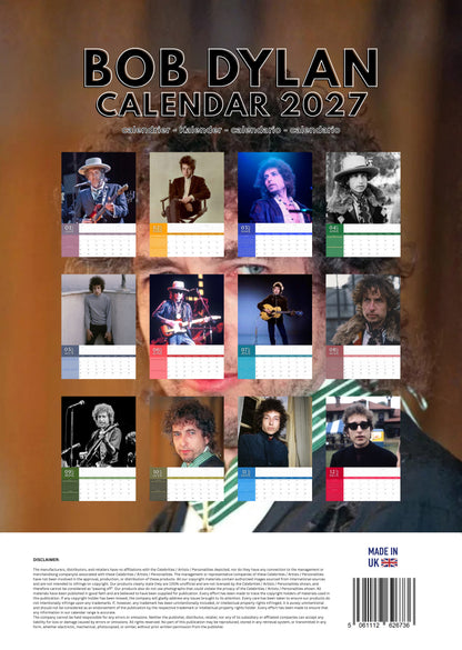 Bob Dylan Music Calendar 2027 – M-PRA Range