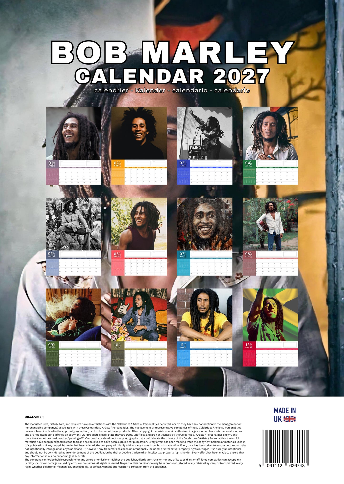 Bob Marley Music Calendar 2027 – M-PRA Range