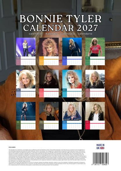 Bonnie Tyler Music Calendar 2027 – M-PRA Range