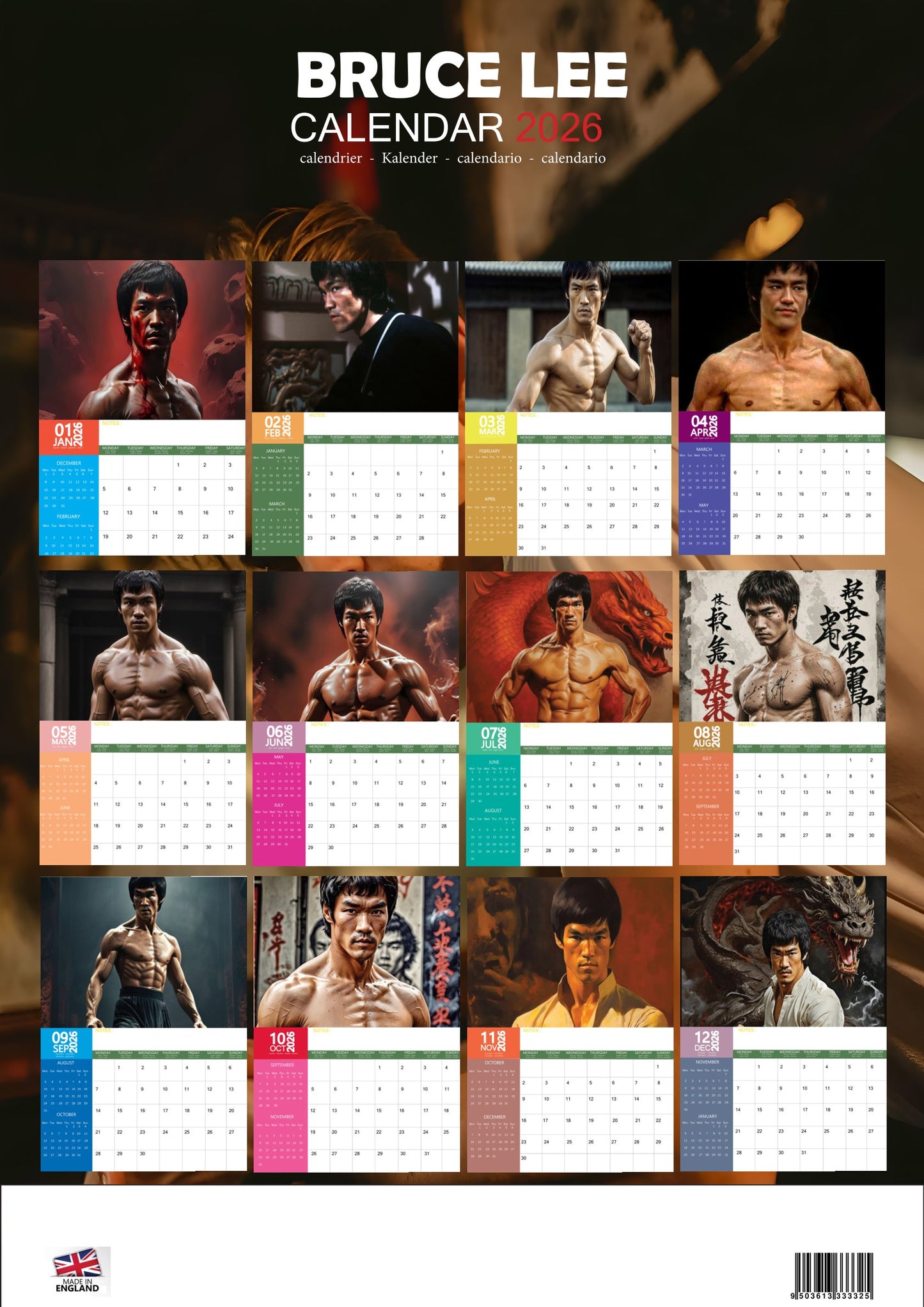 Bruce Lee Celebrity Calendar 2026 – M-PRA Range