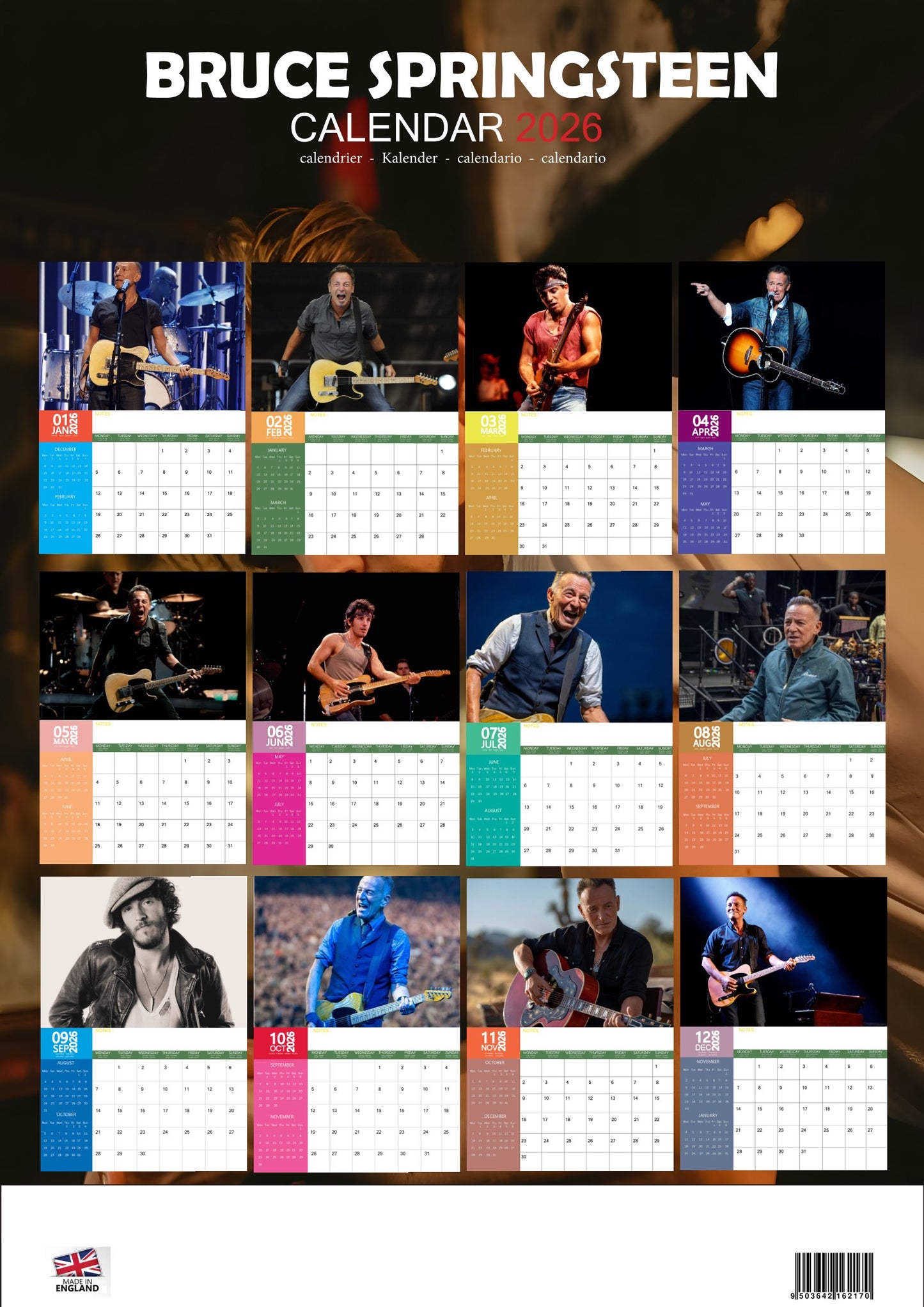 Bruce Springsteen Music Calendar 2026 – M-PRA Range