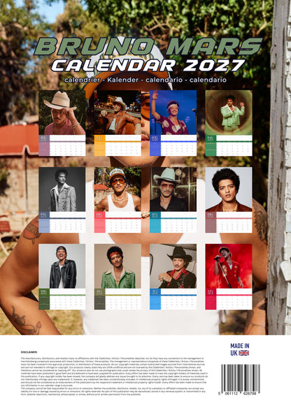 Bruno Mars Music Calendar 2027 – M-PRA Range