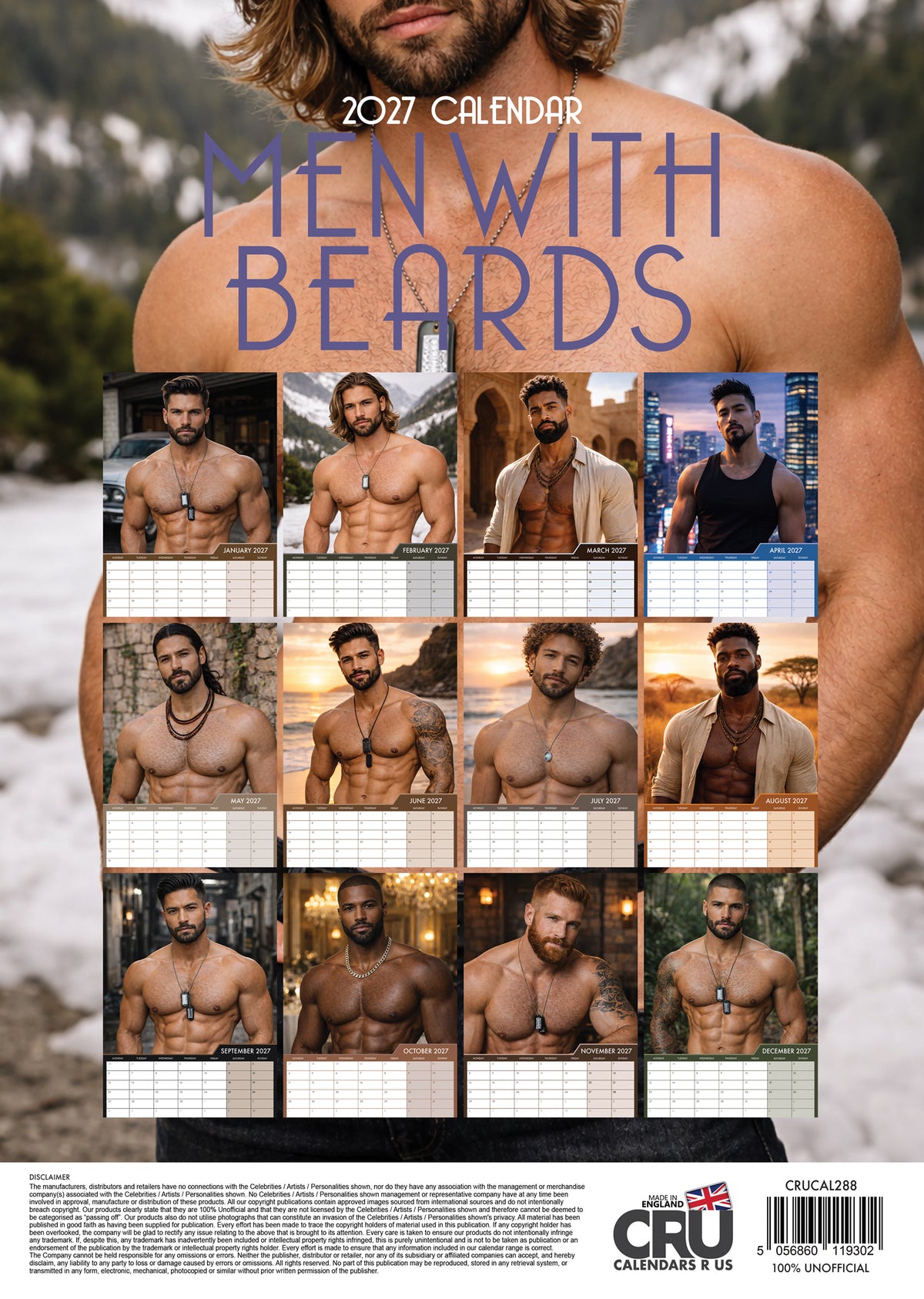Men With Beards Calendar 2027 – Rugged Style Meets Timeless Charm