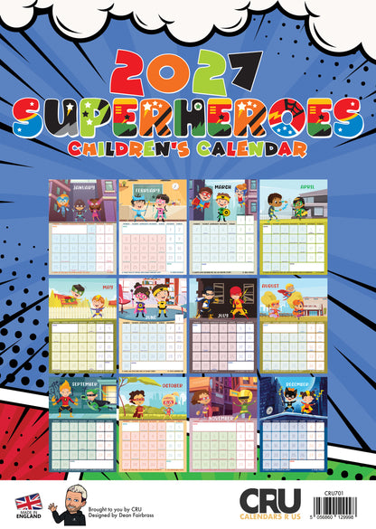 Superheroes Calendar 2027