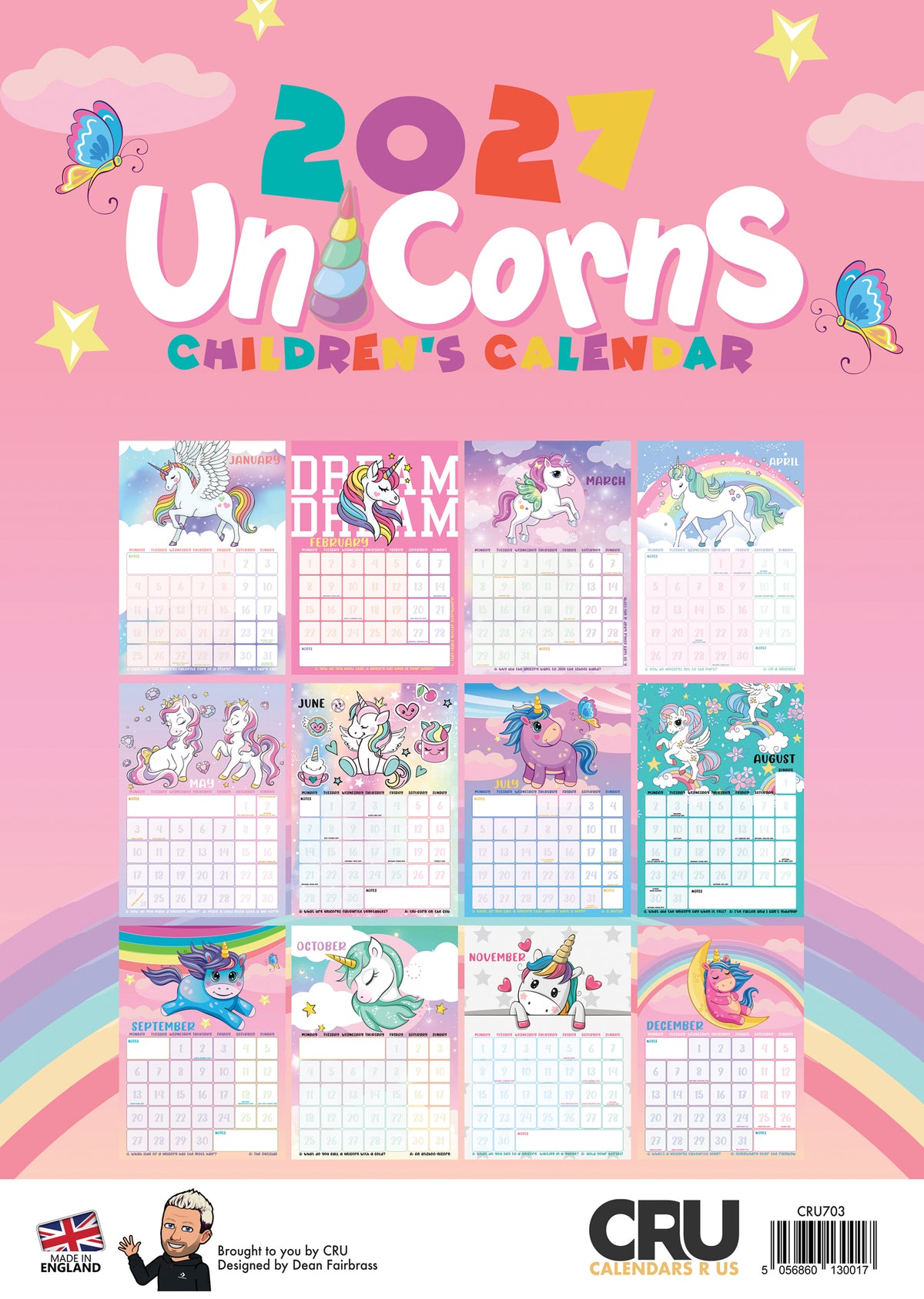 Unicorns Calendar 2027