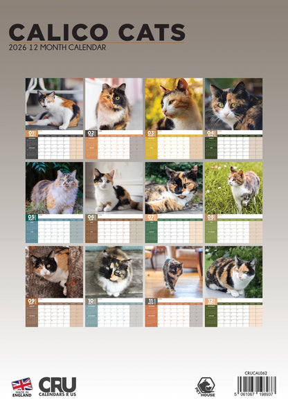 Calico Cats Calendar 2026 – A Year of Colorful Charm