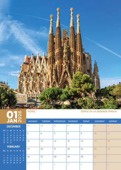 Spain Calendar 2026 – A Year of Vibrant Culture, Stunning Landscapes, and Rich Heritage