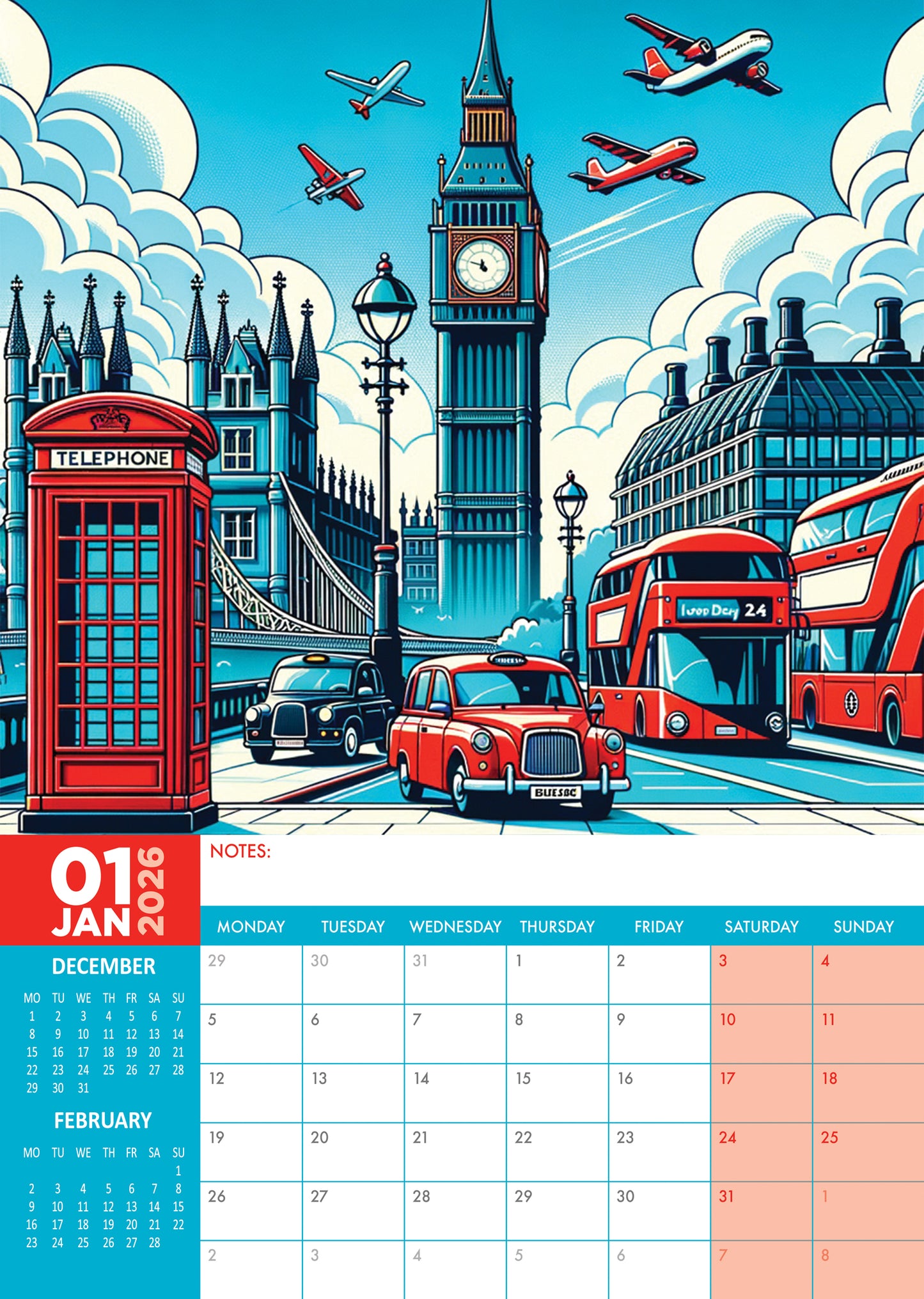 Art of London Calendar 2026 – A Year of Iconic Cityscapes and Creative Expression