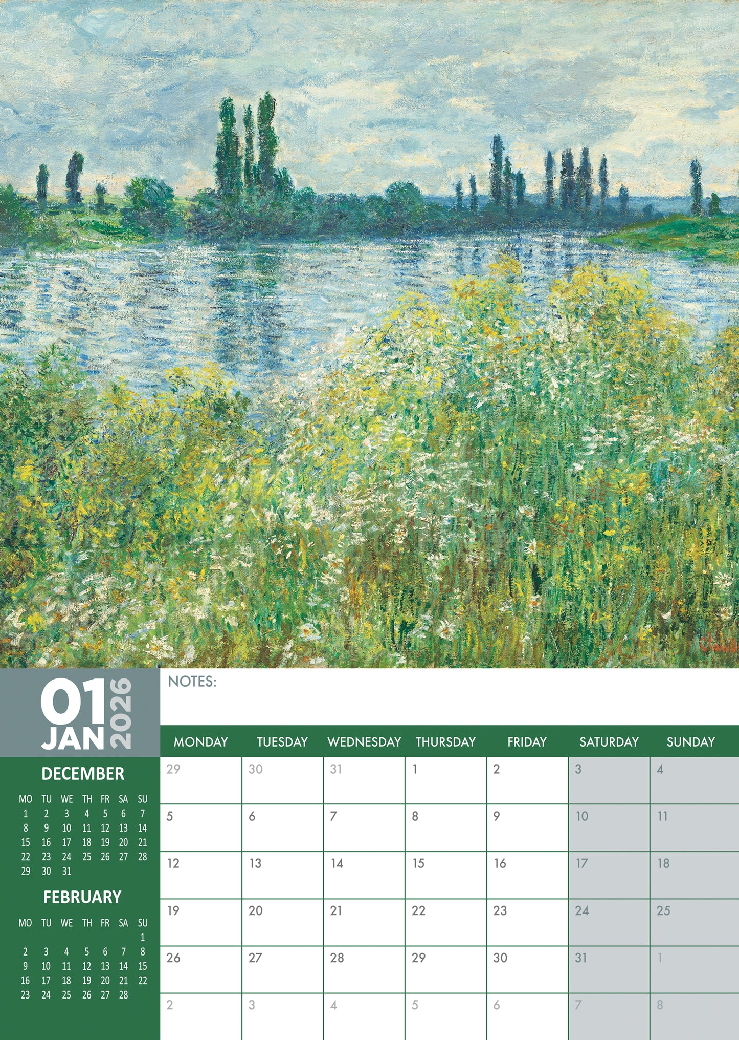 Monet Calendar 2026 – A Year of Tranquil Beauty and Impressionist Masterpieces