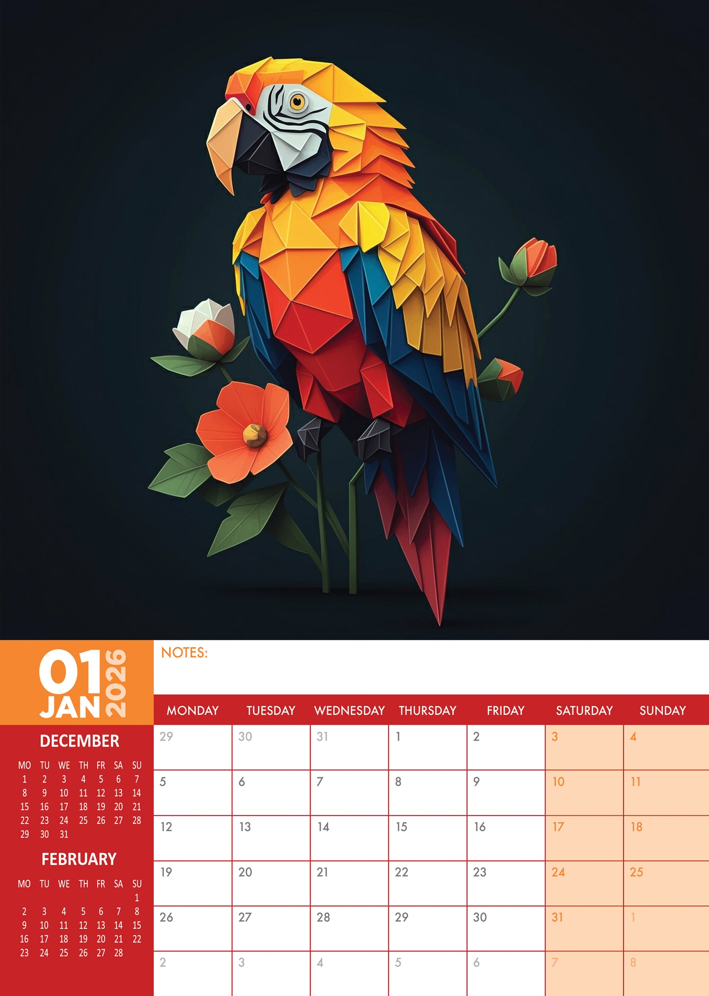 Origami Calendar 2026 – A Year of Intricate Designs and Paper Art