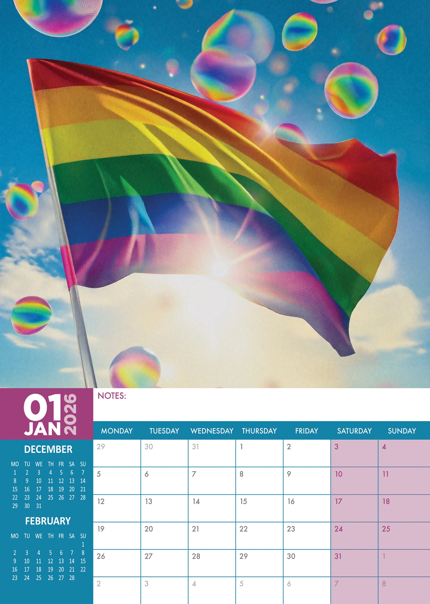 Pride Calendar 2026 – Celebrate Love, Identity, and LGBTQ+ Pride All Year Long