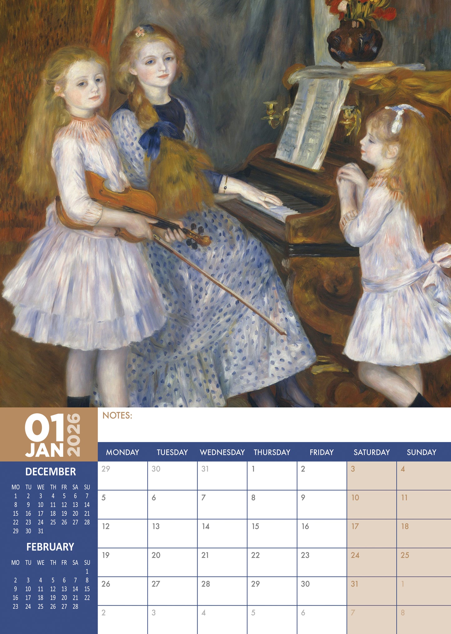 Renoir Calendar 2026 – A Year of Impressionist Beauty and Timeless Art