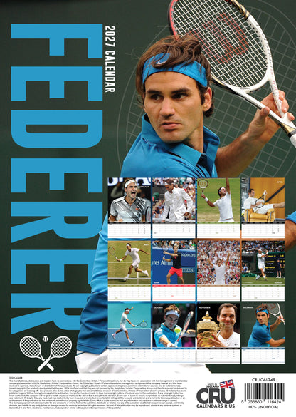 Roger Federer Calendar 2027 – A Year with the Tennis Legend