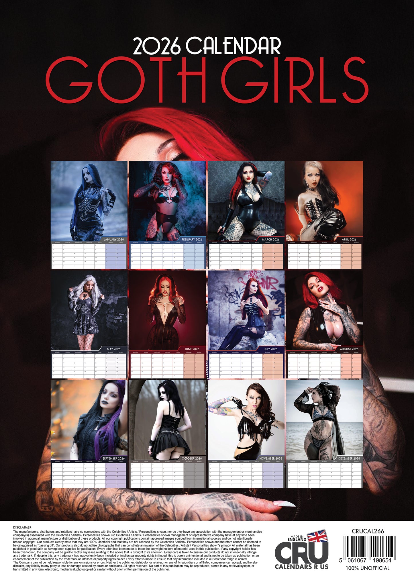 Goth Calendar 2026 – A Bold Celebration of Goth Fashion and Individuality