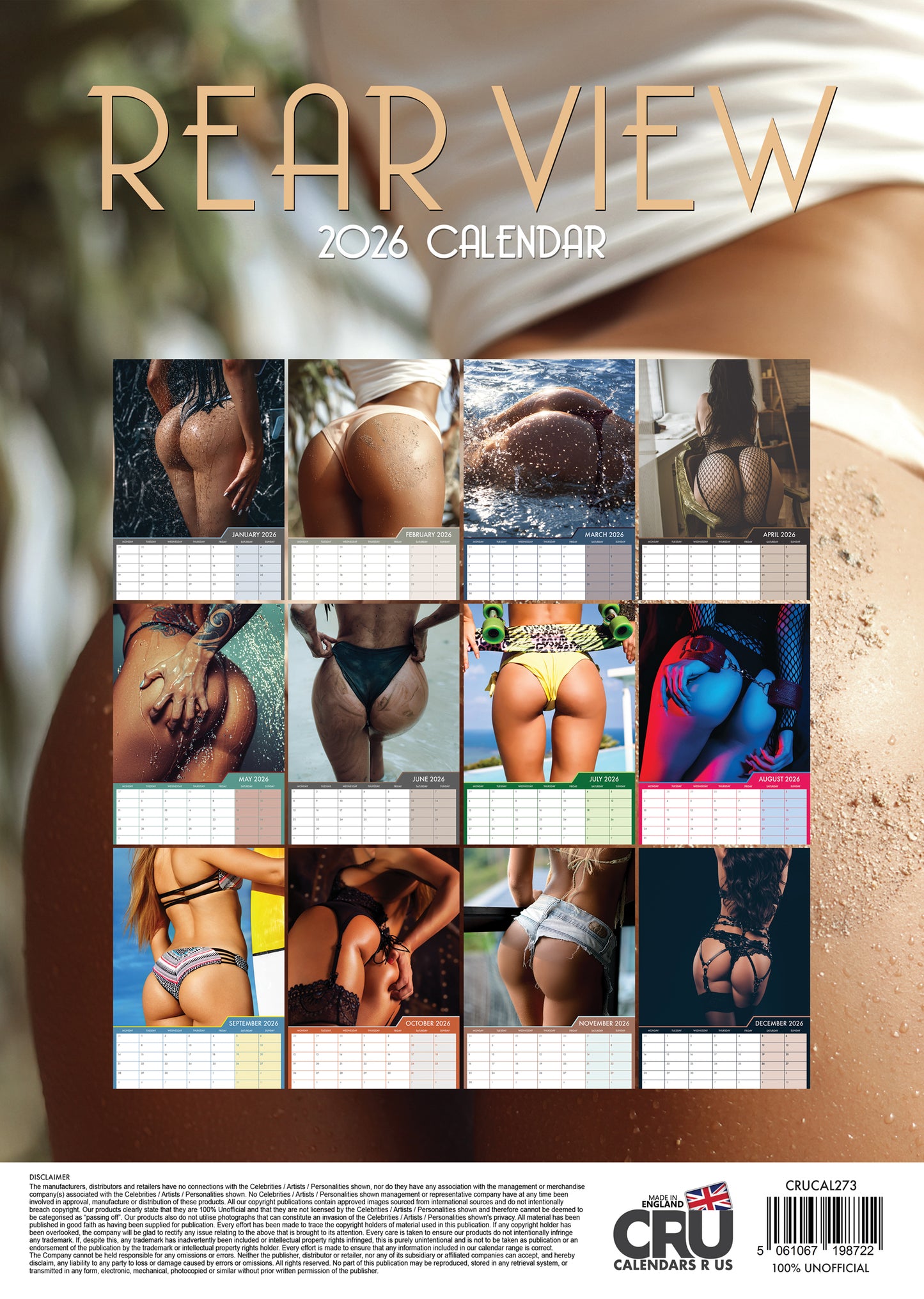 Rear View (Female Butts) Calendar 2026 – Bold, Confident, Iconic
