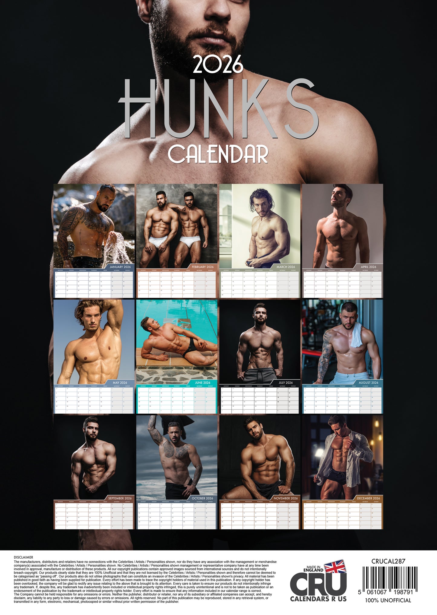 Hunks Calendar 2026 – Celebrate Masculine Beauty and Strength All Year Long