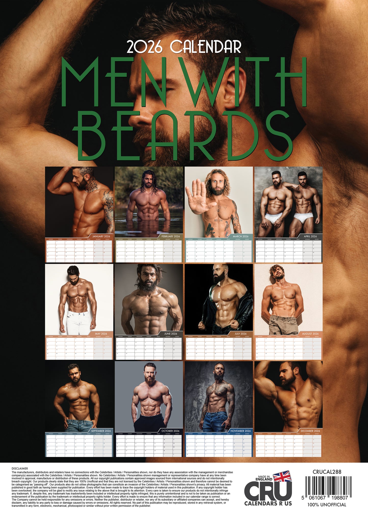 Men With Beards Calendar 2026 – Rugged Style Meets Timeless Charm