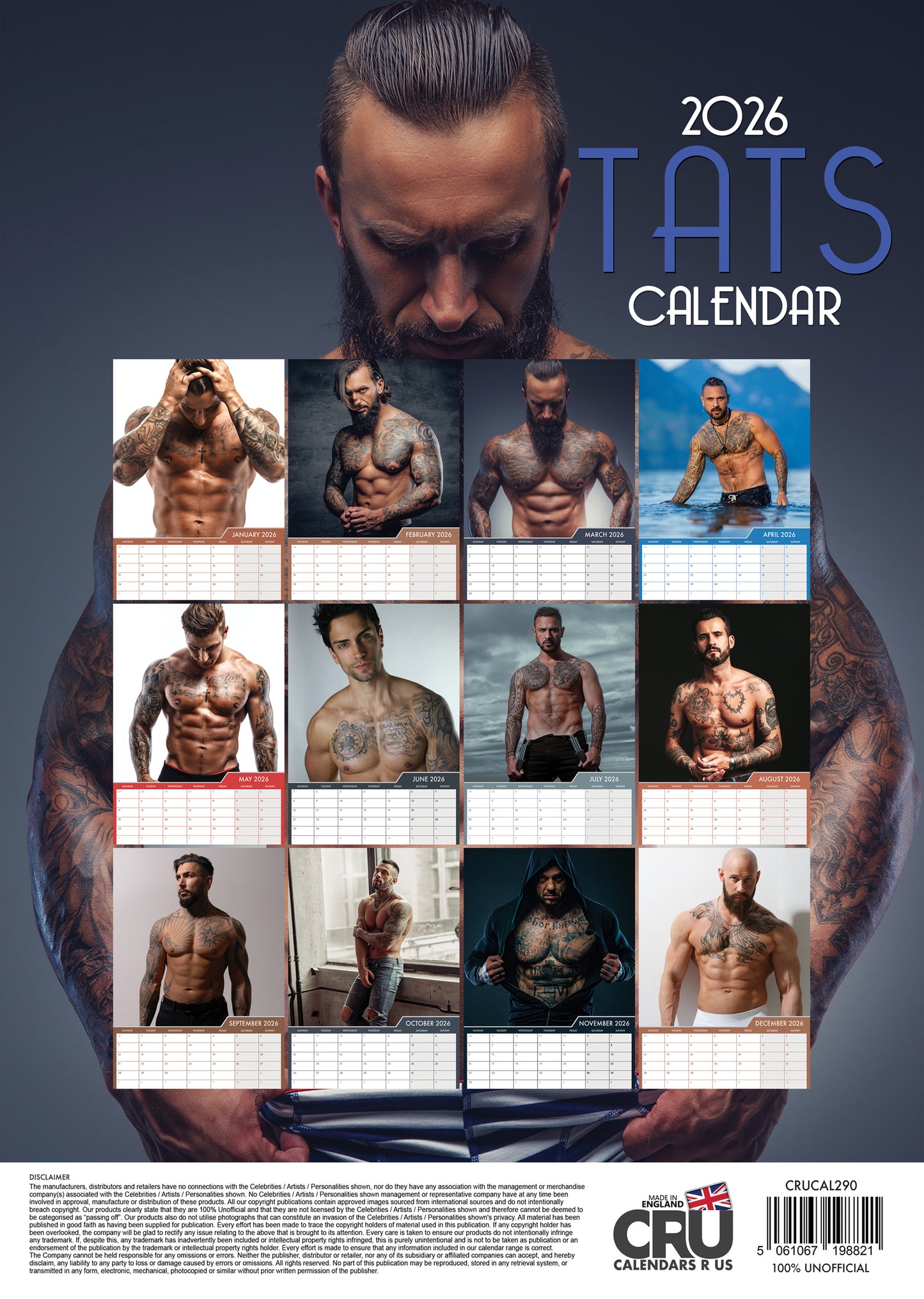 Tatts (Male) Calendar 2026 – A Year of Inked Confidence and Style