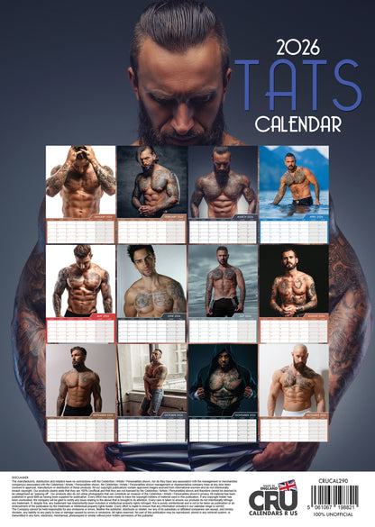 Tatts (Male) Calendar 2026 – A Year of Inked Confidence and Style