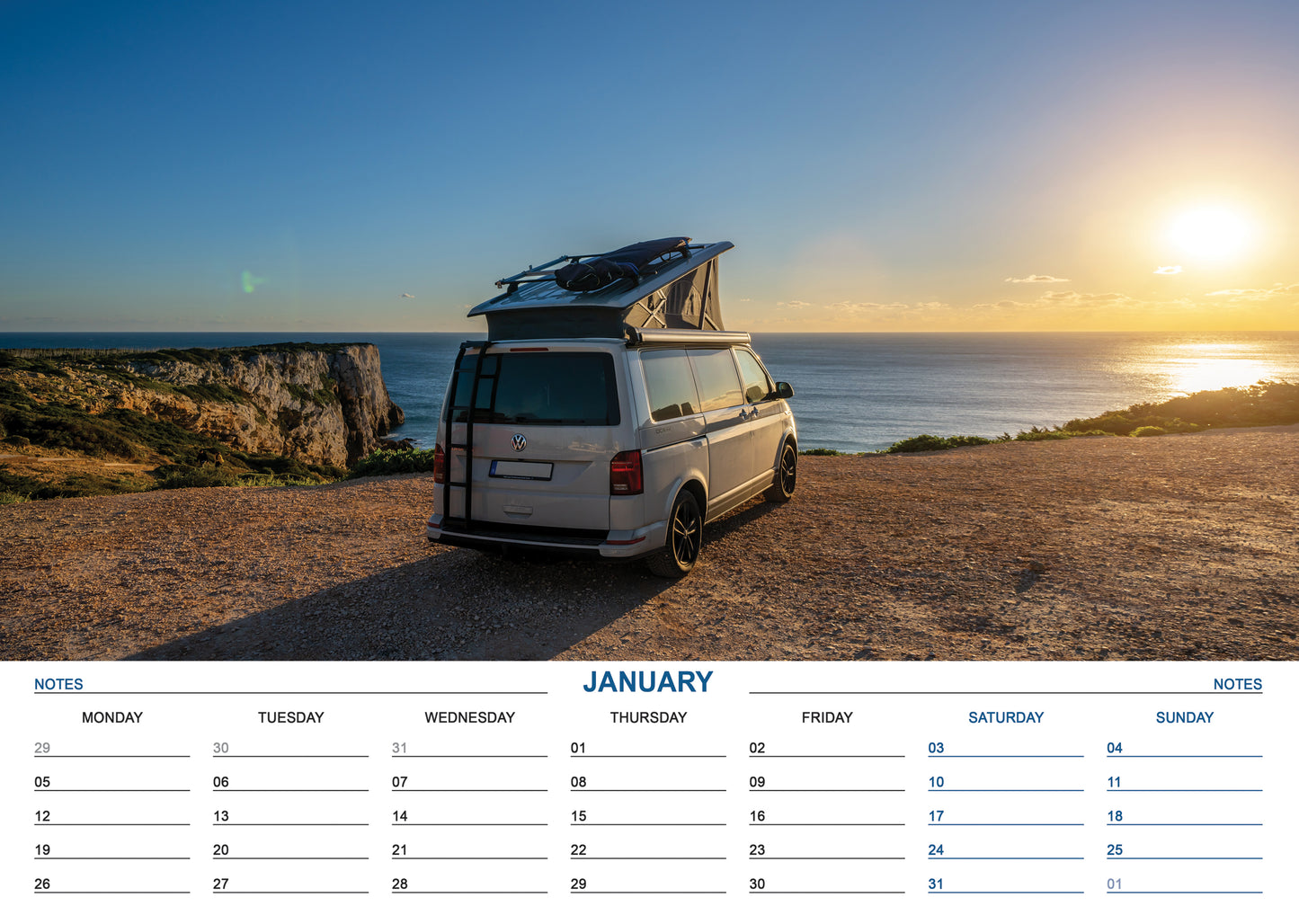Camper Vans Calendar 2026 – Explore the World One Month at a Time