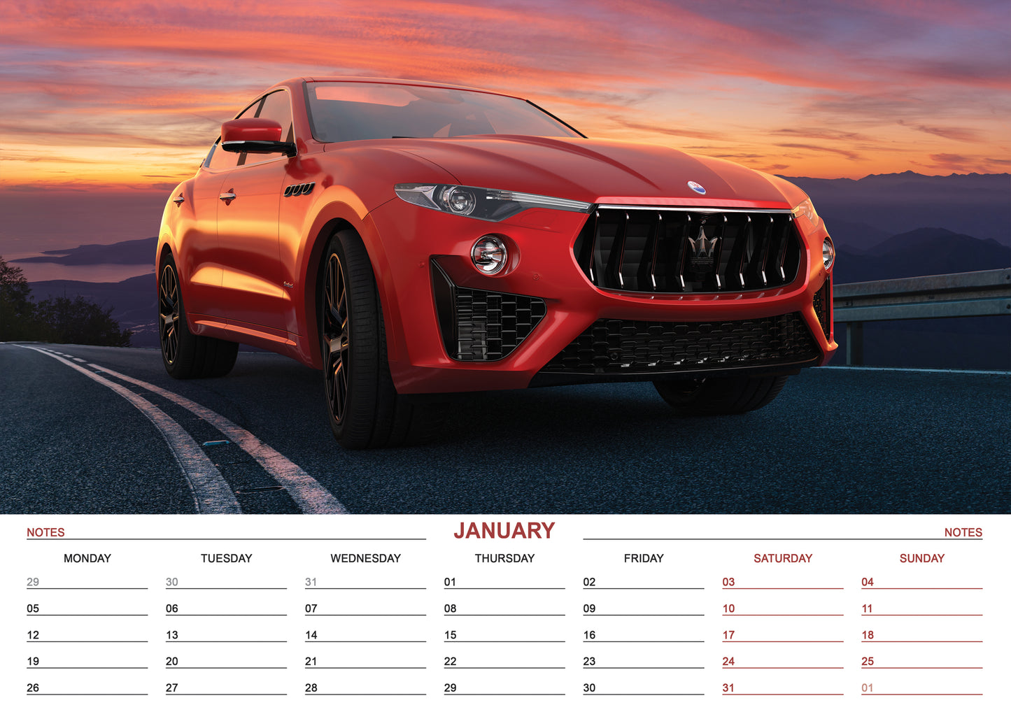Maserati Calendar 2026 – A Year of Italian Automotive Elegance