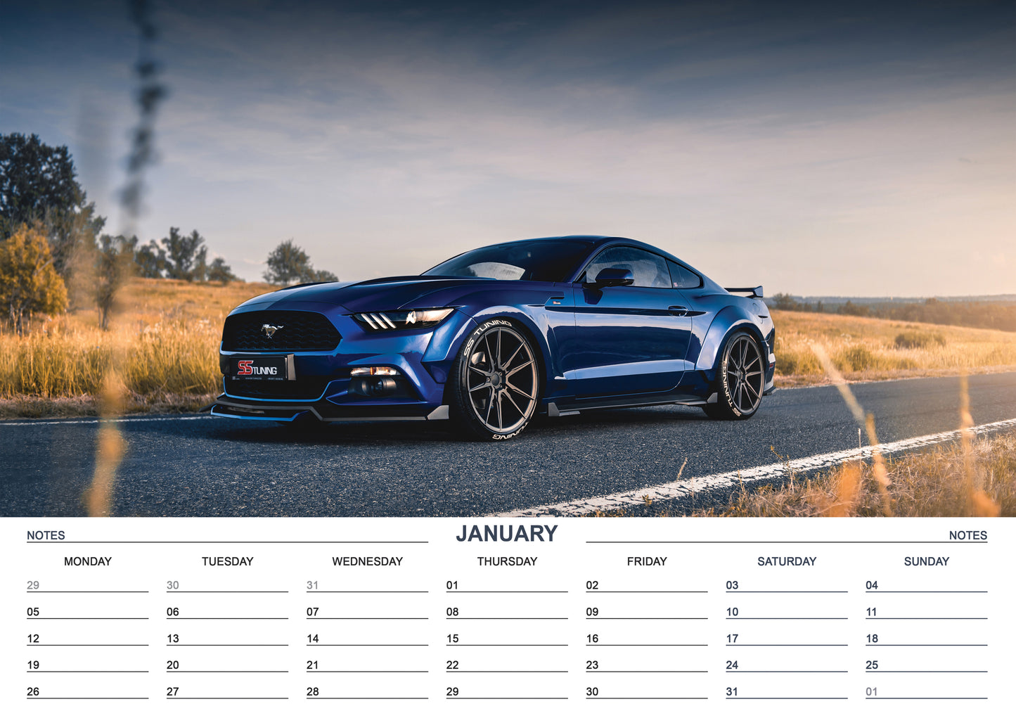 Muscle Cars Calendar 2026 – A Year of Raw Power and Classic Design