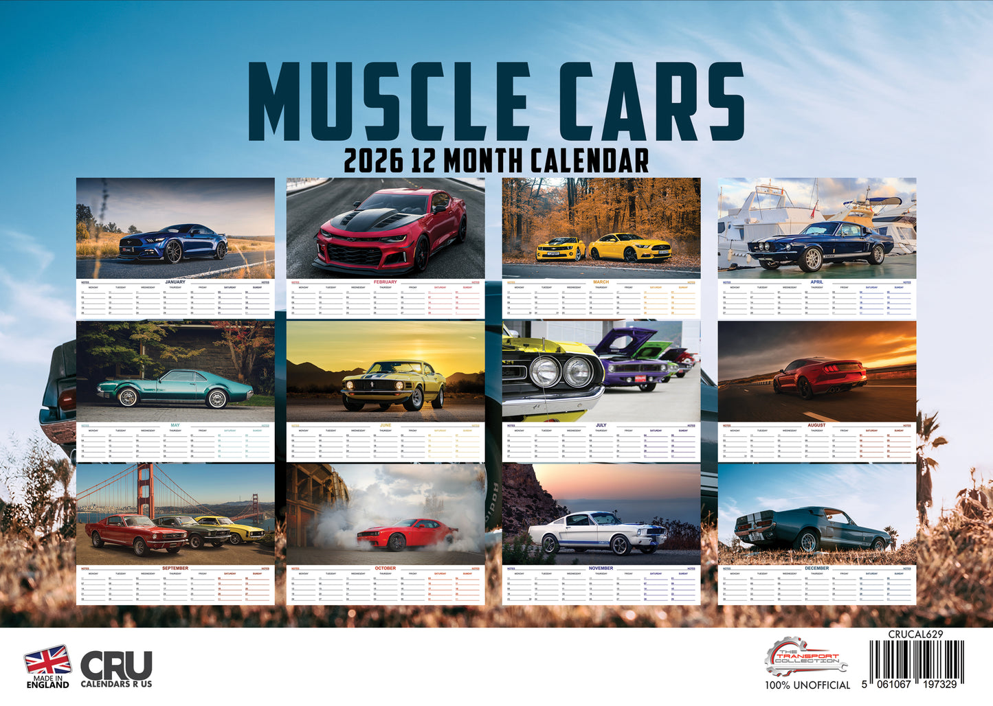 Muscle Cars Calendar 2026 – A Year of Raw Power and Classic Design